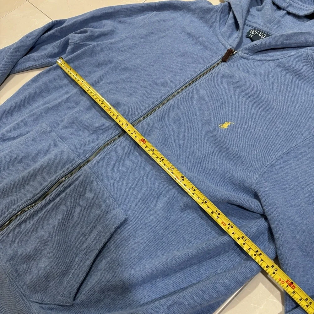 Vintage Polo Ralph Lauren Full Zip Hoodie Men's XL Blue Sweatshirt Pony Y2K